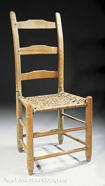 Appraisal: An American Ash and Cherrywood Ladder-Back Side Chair c probably