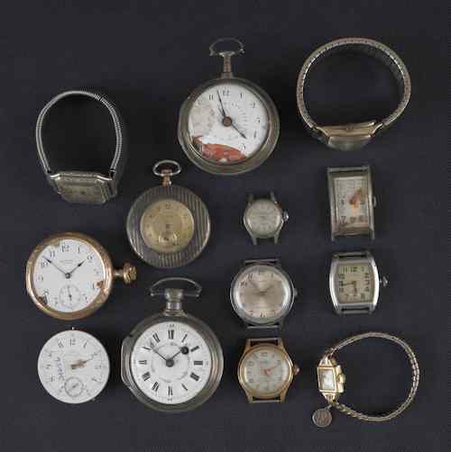 Appraisal: Collection of pocket and wrist watches to include an early