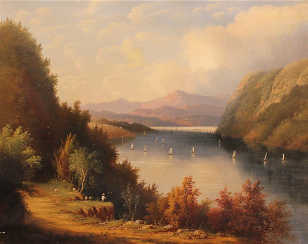 Appraisal: HUDSON RIVER SCHOOL TH CENTURY REGATTA ON THE HUDSON RIVER