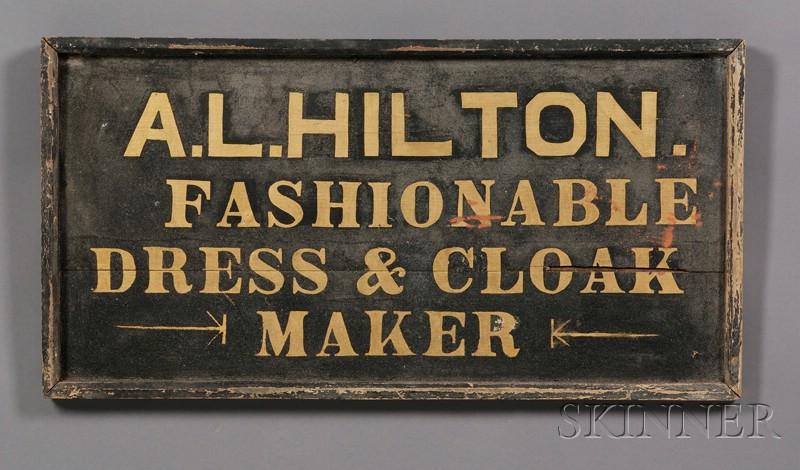 Appraisal: Painted and Gilded Dress and Cloak Maker's Trade Sign America