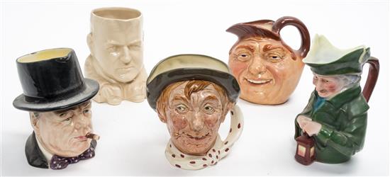 Appraisal: Sale Lot A Set of Five Character Toby Mugs th