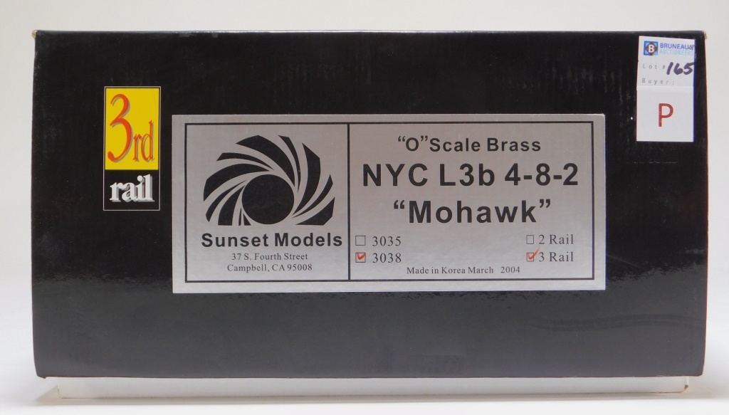 Appraisal: SUNSET RD RAIL O SCALE BRASS NYC L B MOHAWK