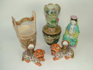 Appraisal: Selection of Oriental and European ceramics to include a pair