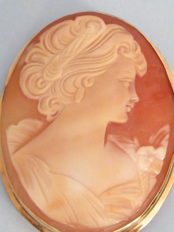 Appraisal: A shell carved Cameo Pendant Brooch with classical female bust