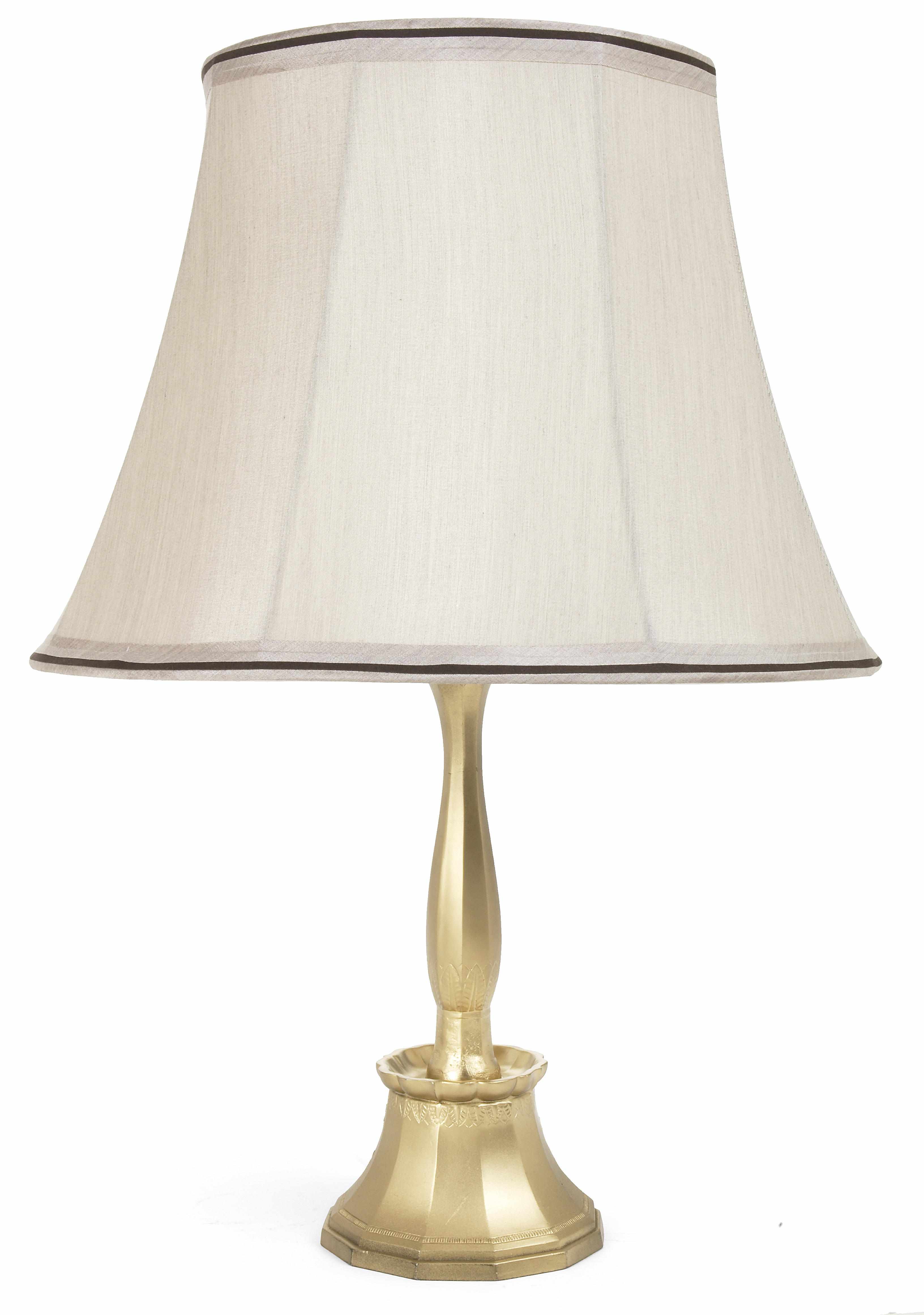 Appraisal: A Just Andersen gilt diskometal table lamp impressed JUST within