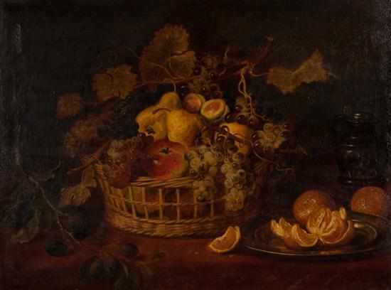 Appraisal: Ludwig Adam Kunz Austrian - Still Life with Fruit Basket