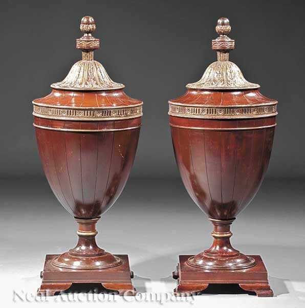 Appraisal: A Pair of Antique Regency-Style Carved Mahogany and Parcel Gilt