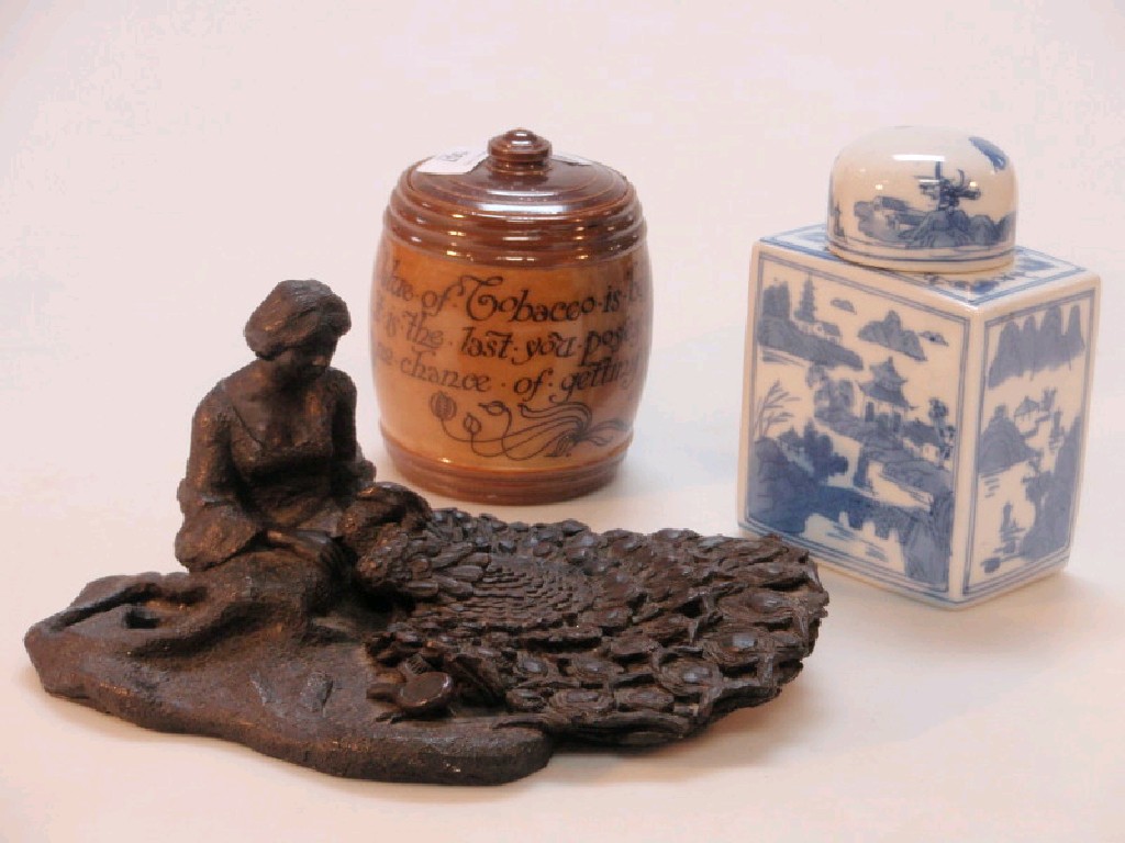 Appraisal: A Doulton stoneware tobacco jar inscribed The Value Of Tobacco