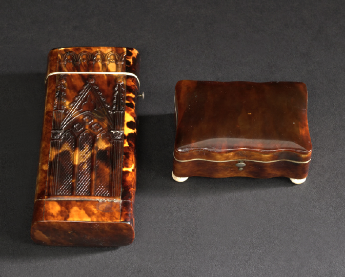 Appraisal: Carved Tortoiseshell Spectacles Case third quarter th century in the