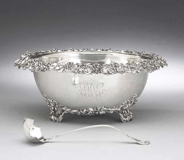 Appraisal: A sterling pints punch bowl with ladleGorham Mfg Co Providence