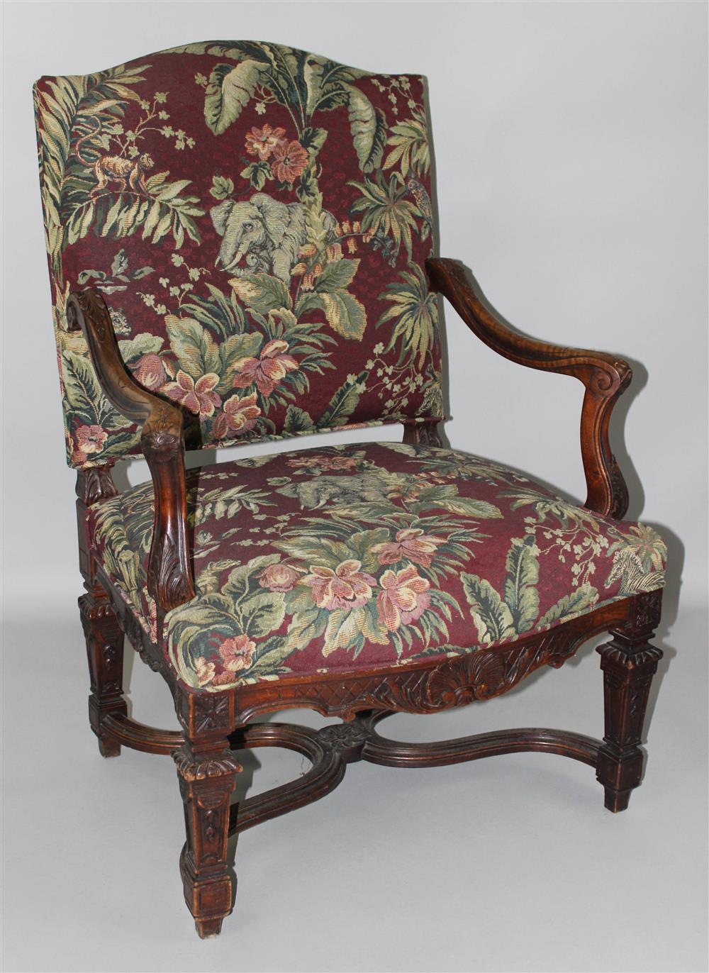 Appraisal: REGENCE STYLE WALNUT FAUTEUIL h w d in Provenance Retiring