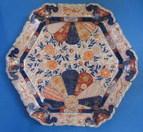 Appraisal: AN IMARI CHARGER of hexagonal form decorated in underglaze blue