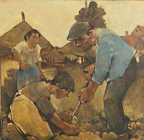 Appraisal: Willem van den Berg Dutch - The potato diggers signed