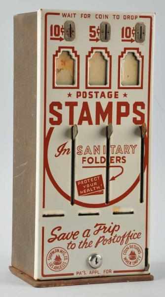 Appraisal: Metal Postage Stamps Dispenser Description Includes key Working condition Condition