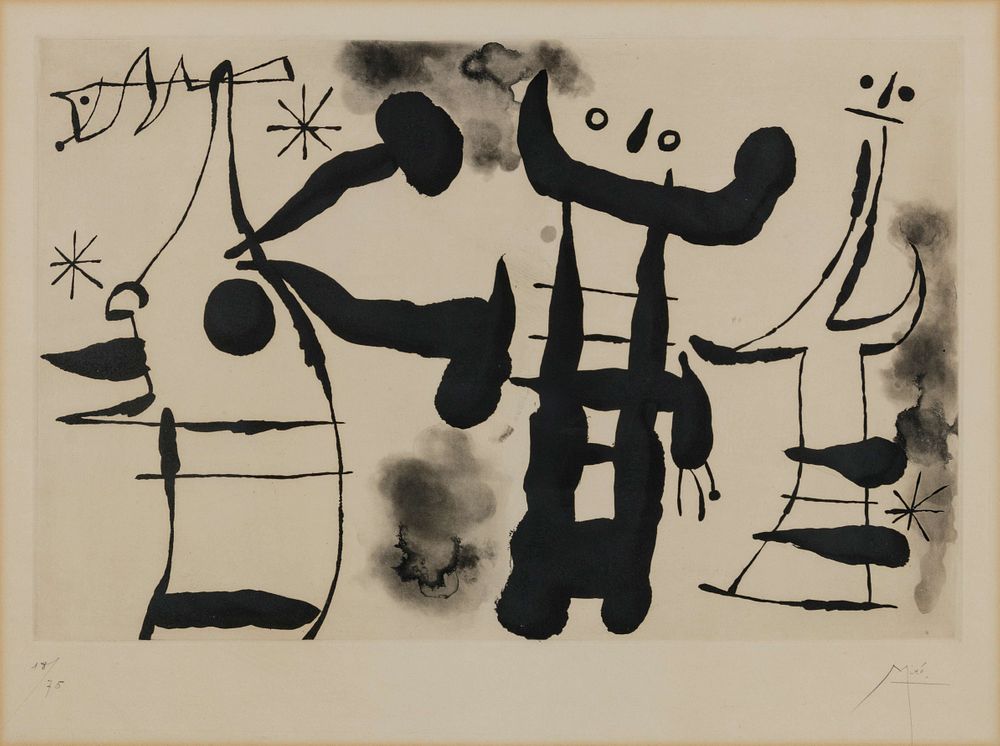 Appraisal: Joan Miro Spanish - Les Philosophes I Joan Miro Spanish