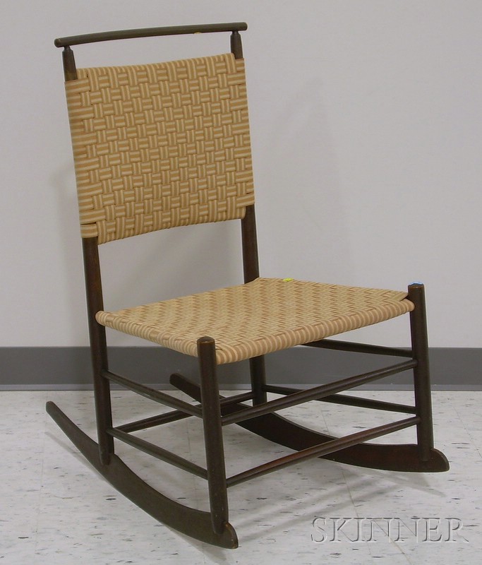 Appraisal: Mt Lebanon Shaker Maple Production Rocking Chair with Woven Tape