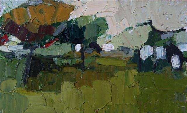 Appraisal: GEOFFREY HEWITT b - Mountainous landscape acrylics x