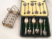 Appraisal: A cased set of six late Victorian silver Albany pattern