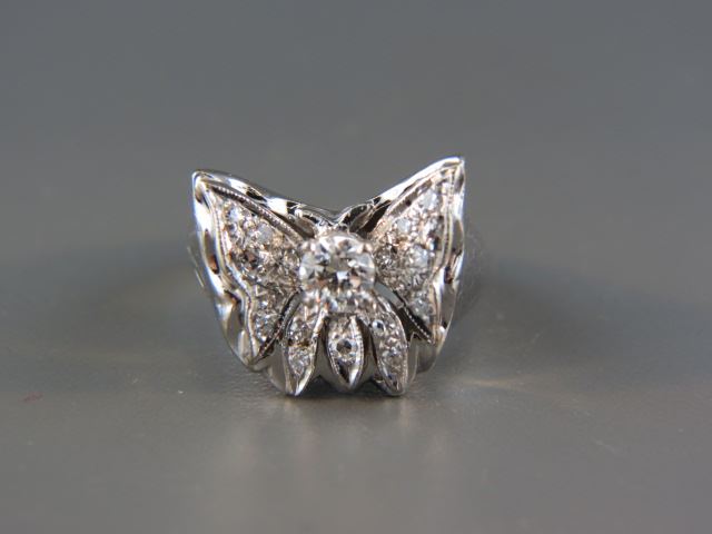 Appraisal: Diamond Figural Butterfly Ring diamonds totaling carat in k white