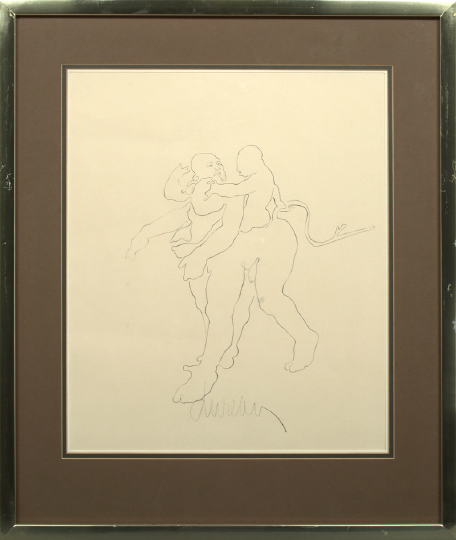 Appraisal: George Valentine Dureau American New Orleans b Centaur graphite drawing