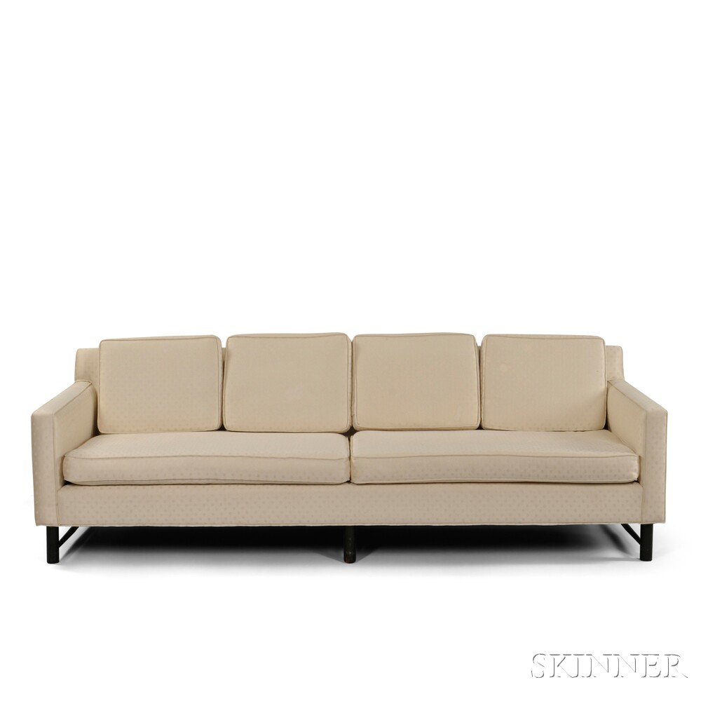 Appraisal: Edward Wormley for Dunbar Floating Sofa Upholstery hardwood Berne Indiana