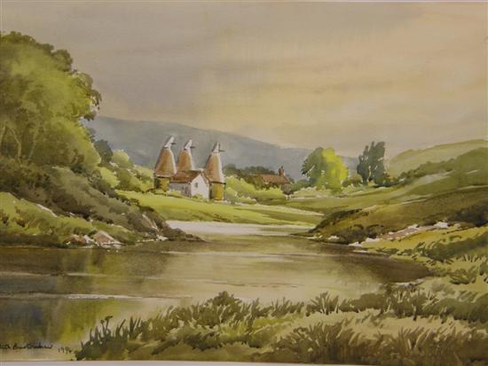 Appraisal: Keith Burtonshaw three watercolours of Kent Tudeley Rochester and Cottage