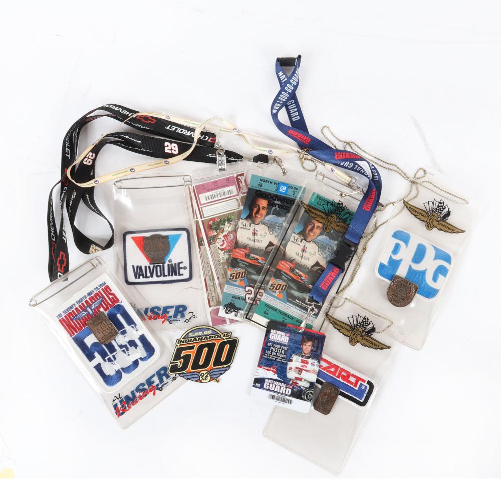 Appraisal: LOT OF INDY PIT BADGES TICKETS COINS PATCHES MISC Lot