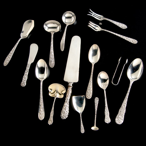 Appraisal: American repouss silver flatware by various makers th and th