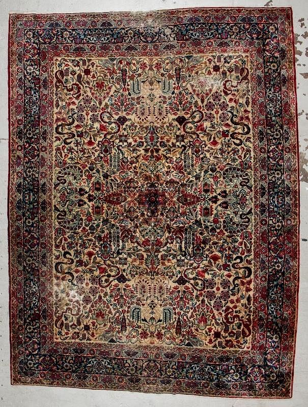 Appraisal: Antique Kerman Rug Persia ' '' x ' '' Antique