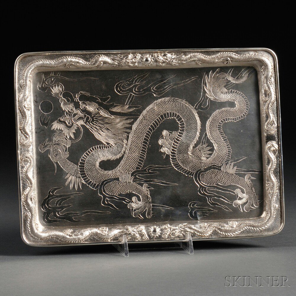 Appraisal: Export Silver Tray China early th century by Wang Hing