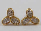 Appraisal: A pair of carat gold three stone diamond ear studs