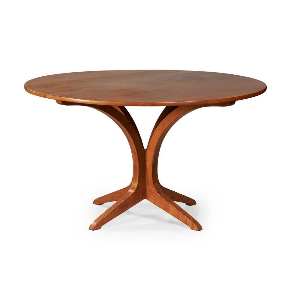 Appraisal: EDWARD BARNSLEY - ROUND TABLE CIRCA walnut with sycamore inlay