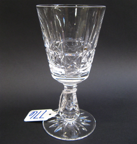 Appraisal: SET OF IRISH WATERFORD CRYSTAL WINE GOBLETS pieces hand cut