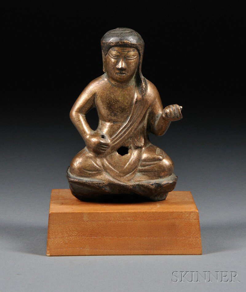 Appraisal: Gilt-bronze Buddha Kakebotoke Japan th century depicted seated on a