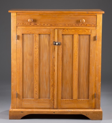 Appraisal: Late th c Yellow Pine Jelly Cupboard Poplar secondary Refinished