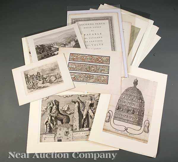 Appraisal: A Group of Twenty-Five Antique Continental Engravings including Papal Tiara