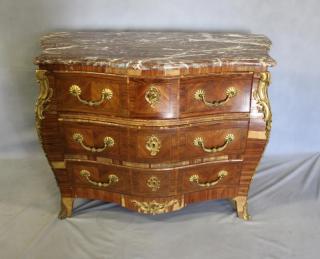 Appraisal: Louis XV Style Ormalou Mounted and Parquetry Inlaid Marble Top