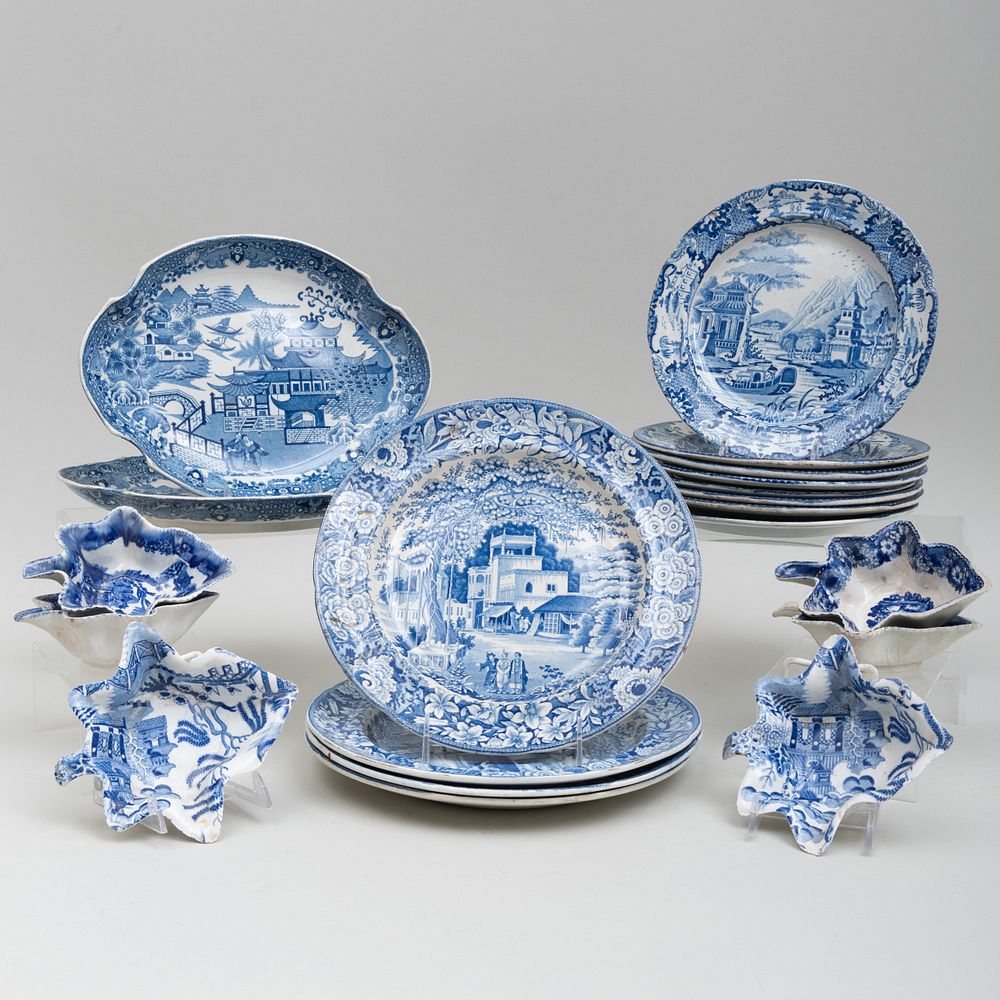 Appraisal: Group of Blue and White Transferware Variously marked and in