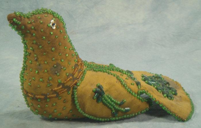 Appraisal: Beaded Iroquois Native American whimsey bird dated on tail l