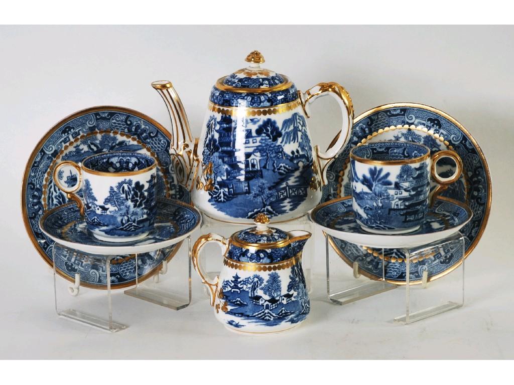 Appraisal: LATE TH CENTURY DAVENPORT PORCELAIN BLUE AND WHITE WILLOW PATTERN