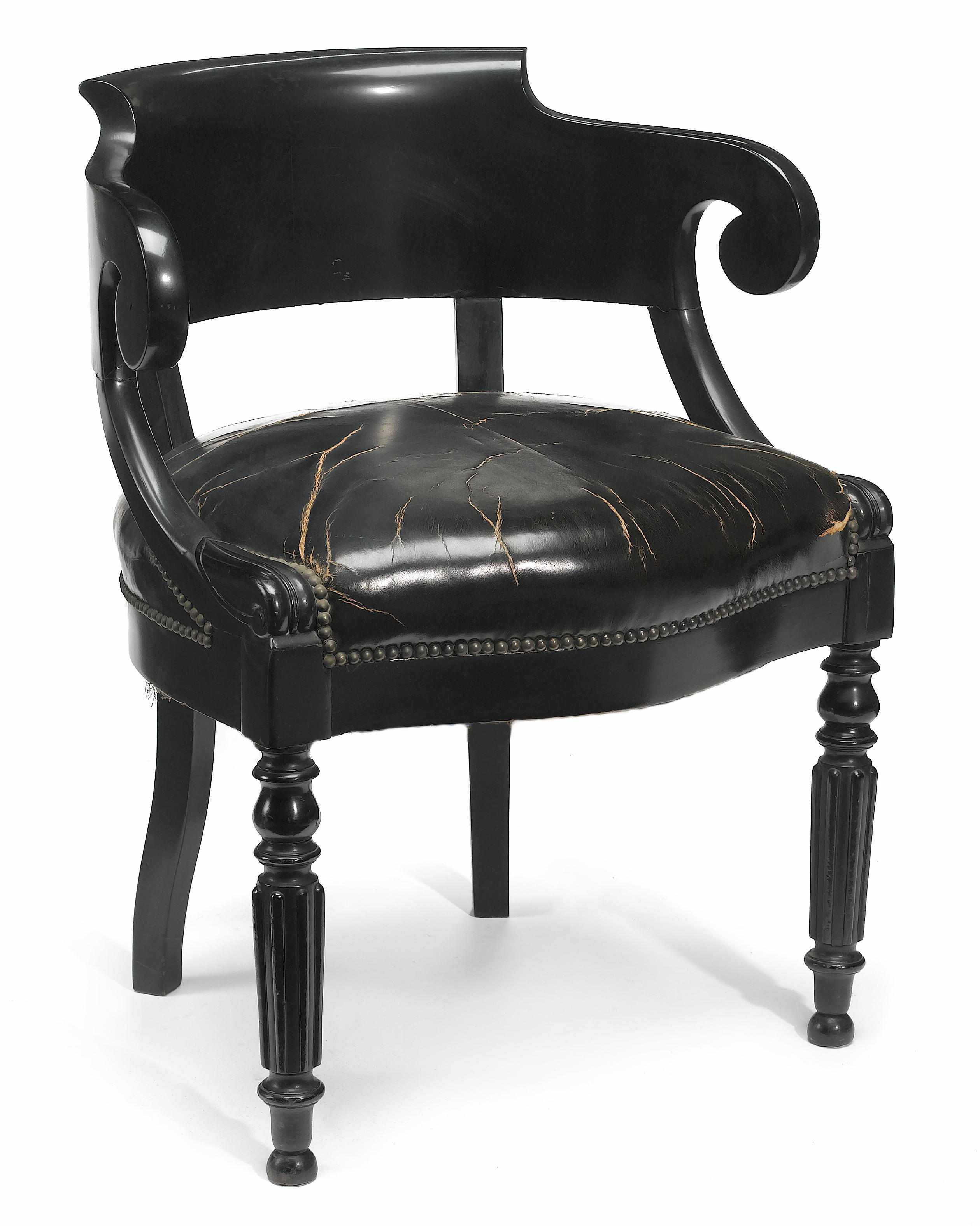 Appraisal: A William IV later ebonized armchair second quarter th century