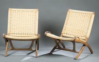 Appraisal: Pair Hans J Wegner folding chair A pair of Hans