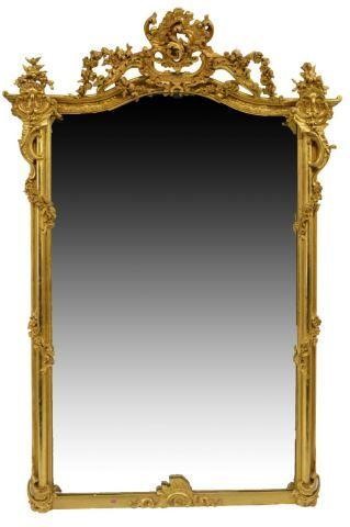 Appraisal: Large French Louis XV style giltwood mirror late th c