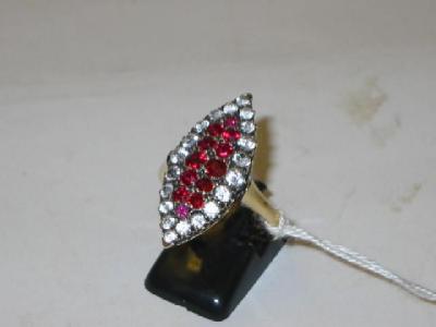 Appraisal: A RUBY AND DIAMOND RING the marquise top inset with