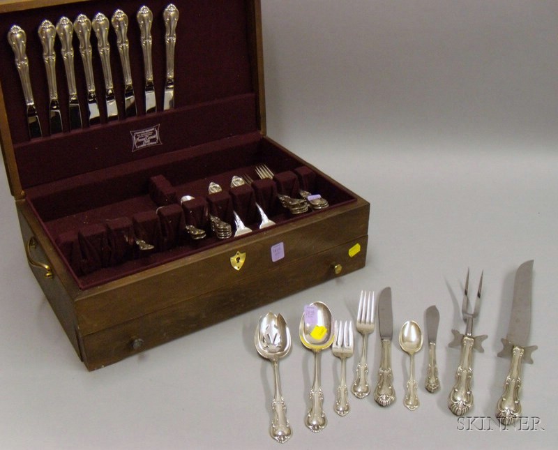 Appraisal: International Sterling Silver Boxed Flatware Set Joan of Arc pattern