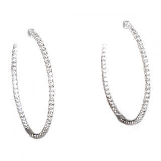 Appraisal: Large Diamond Hoop Earrings k white gold and diamond hoop