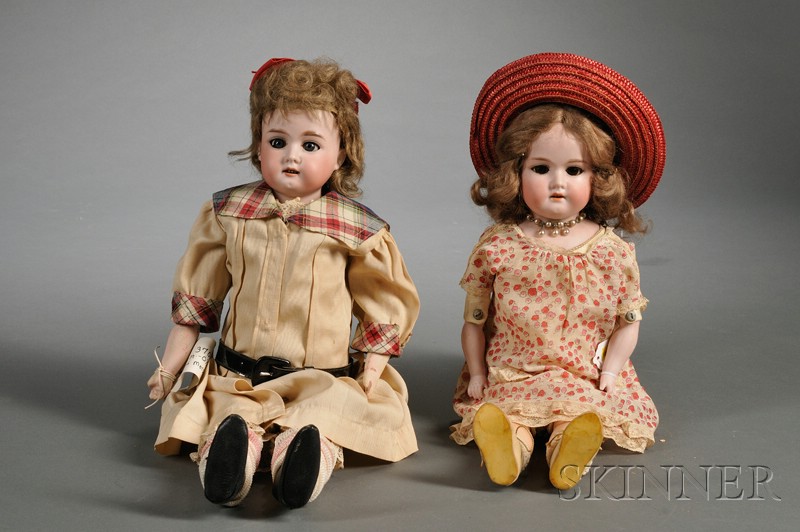 Appraisal: Two Armand Marseille Bisque Shoulder Head Dolls in Period Costumes