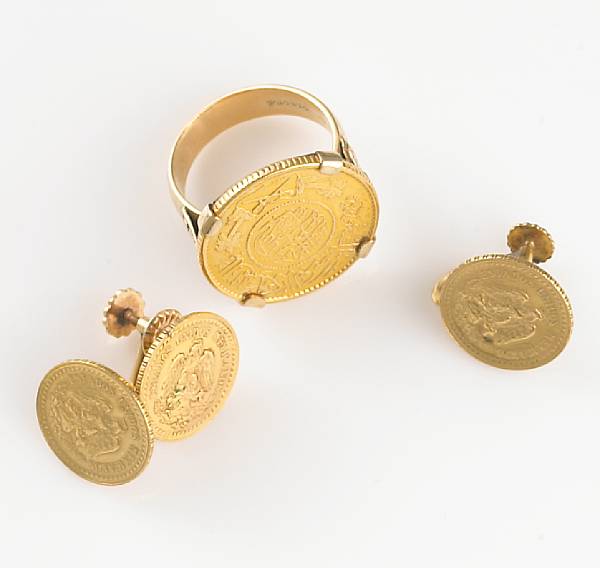 Appraisal: A collection of gold coin and k gold jewelry comprising