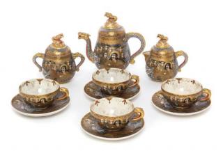 Appraisal: A Satsuma Porcelain Tea Service late th century comprising a