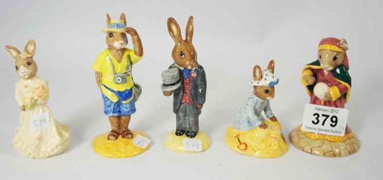 Appraisal: Royal Doulton Bunnykins Figures Fortune Teller DB Tourist DB Groom